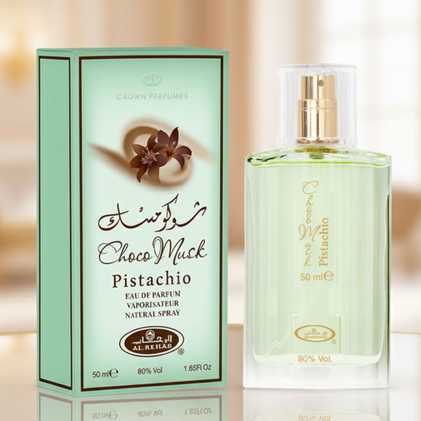 Choco Musk Pistachio 1.65 FL.OZ Perfume – Unisex Long-Lasting Fragrance with Creamy Sweet Aroma for Everyday Wear