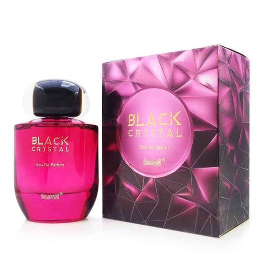 Surrati Black Crystal 3.4 FL.OZ Perfume for Men and Women - Elegant Glass Spray Long-Lasting Unisex Arabian Perfume Luxury Fragrance
