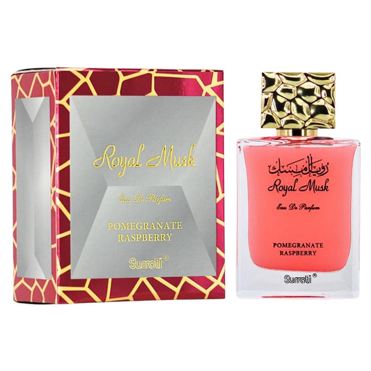 Surrati Royal Musk Pomegranate Raspberry 3.4 FL.OZ Perfume for Men and Women - Rich Fruity Musk Formula, Sweet Juicy Scent, Long-Lasting Perfume