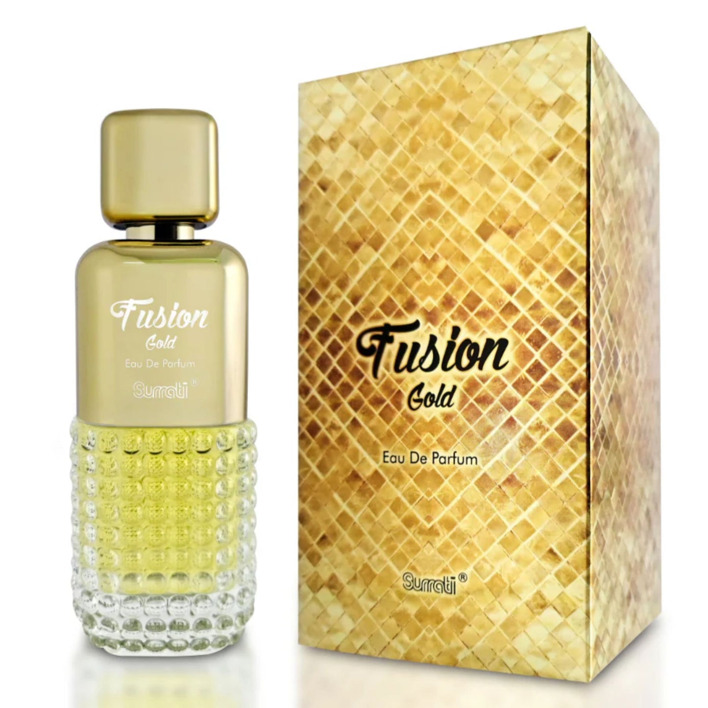 Surrati Fusion Gold 3.4 FL.OZ Perfume for Men and Women - Rich Smooth Aroma Long-Lasting Wear Luxury Scent