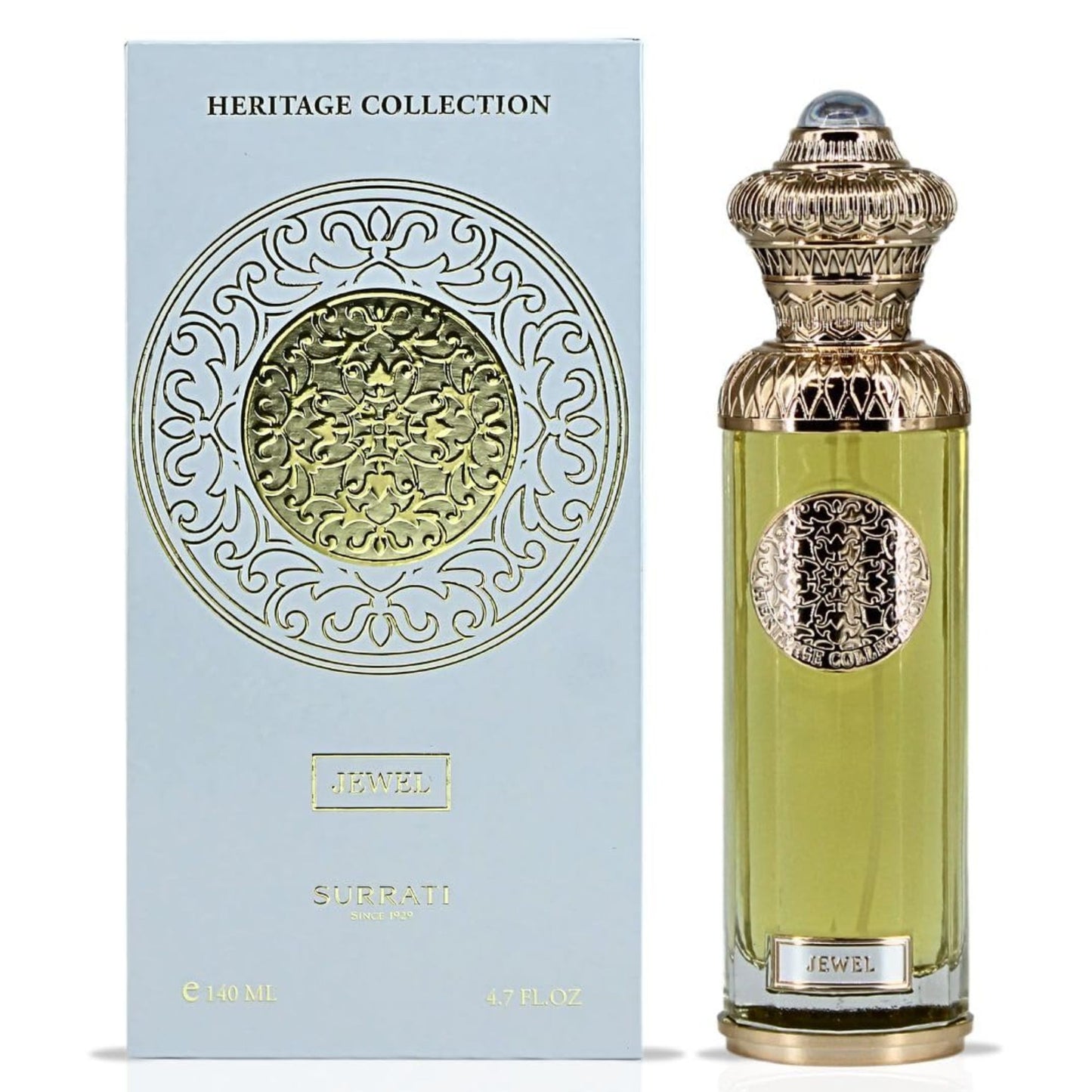 Surrati Heritage Jewel 4.7 FL.OZ Perfume for Men and Women - Premium Glass Bottle Long-Lasting Unisex Arabian Luxury Perfume