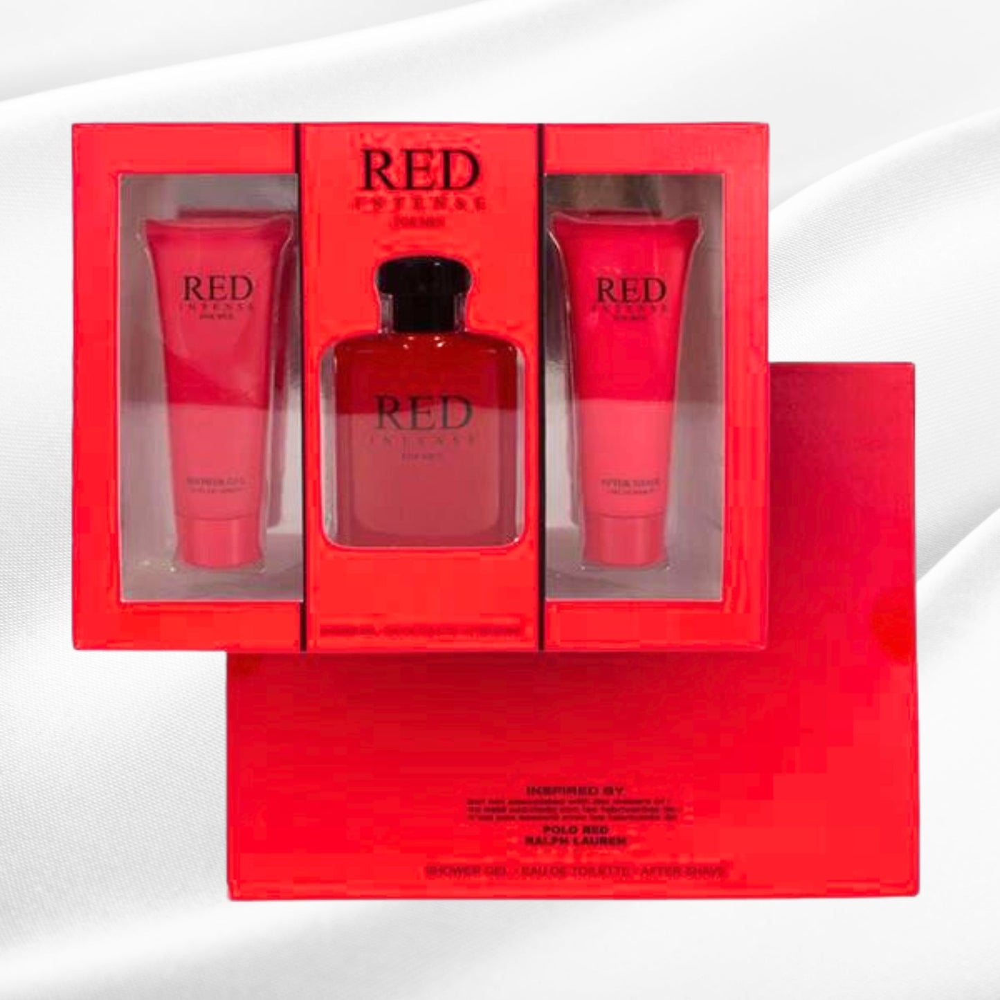 Red Intense 3-Piece Set For Men - Perfume, After Shave, Shower Gel