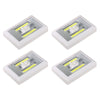 4-Pack COB LED Light Switch – Battery Operated, Wireless Stick-On Wall Lights, Tap Light for Closets, Cabinets, Garage, and Emergency Use