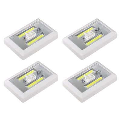 4-Pack COB LED Light Switch – Battery Operated, Wireless Stick-On Wall Lights, Tap Light for Closets, Cabinets, Garage, and Emergency Use