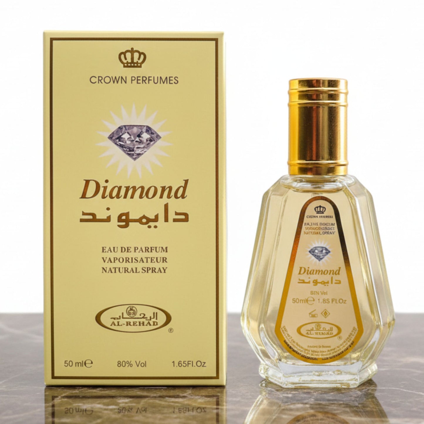 Al-Rehab Diamond Perfume for Men and Women 50ml - Long-Lasting Unisex Fragrance, Fresh, Smooth, All-Day Wear Scent