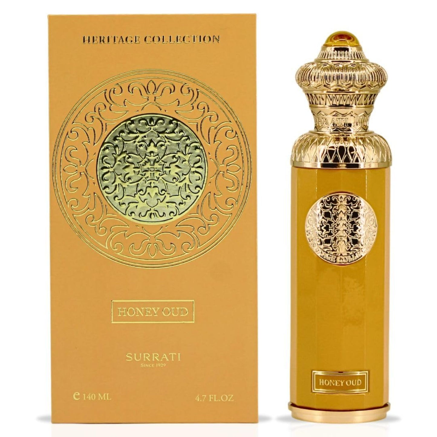 Surrati Heritage Honey Oud 4.7 FL.OZ Perfume for Men and Women - Glass Bottle Long-Lasting Unisex Arabian Luxury Fragrance