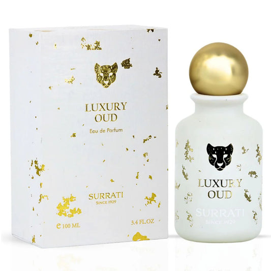 Surrati Luxury Oud 3.4 FL.OZ Perfume for Men and Women - Glass Spray Bottle Rich Oud Long-Lasting Unisex Arabian Perfume