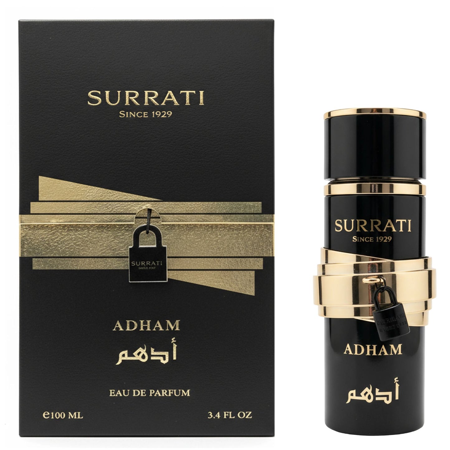 Surrati Adham 3.4 FL.OZ Perfume for Men and Women - Premium Spray Bottle Long-Lasting Unisex Arabian Perfume Luxury Fragrance
