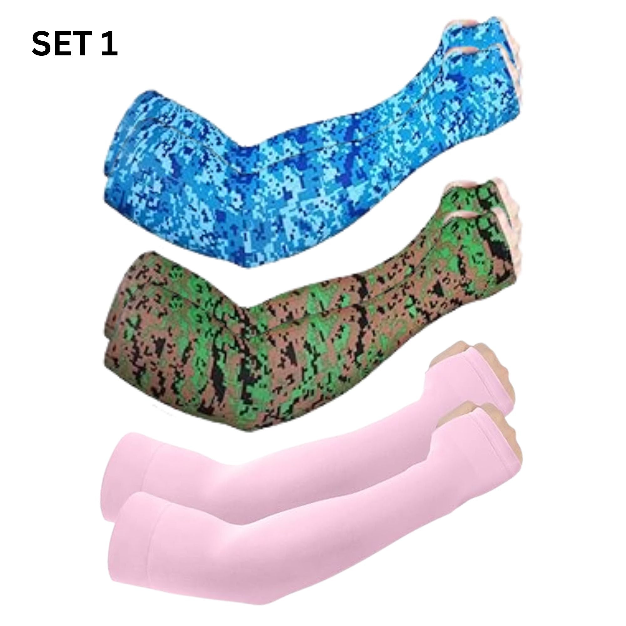 Free Size UV Sun Protection Arm Sleeves for Men & Women – Breathable Anti-Slip Cooling Compression Sleeves for Outdoor Sports, Driving, Cycling, Running, Golf, Summer Protection