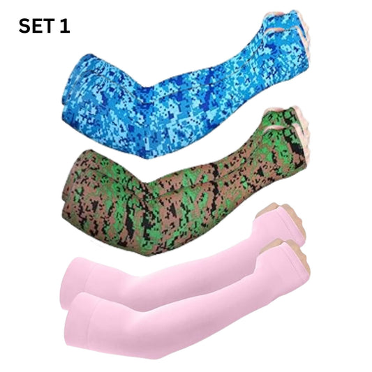 Free Size UV Sun Protection Arm Sleeves for Men & Women – Breathable Anti-Slip Cooling Compression Sleeves for Outdoor Sports, Driving, Cycling, Running, Golf, Summer Protection