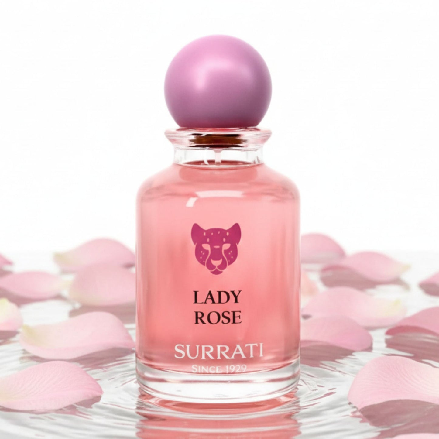 Surrati Lady Rose 3.4 FL.OZ Perfume for Men and Women - Premium Glass Perfume Bottle Long-Lasting Unisex Floral Arabian Fragrance
