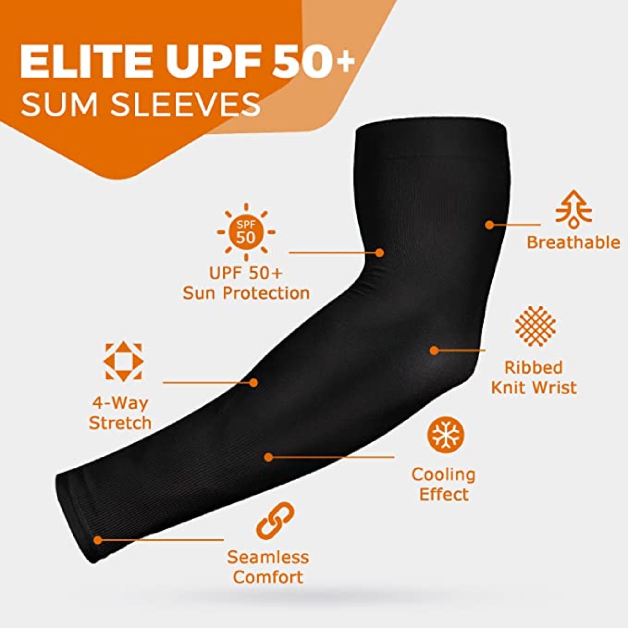 Anti Slip UV Sun Protection Cooling Sports Arm Sleeves for Men and Women