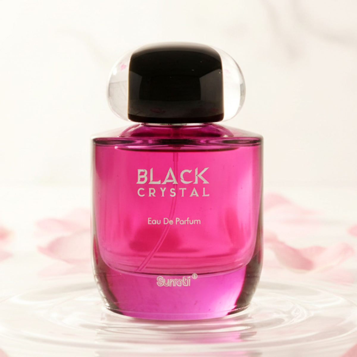 Surrati Black Crystal 3.4 FL.OZ Perfume for Men and Women - Elegant Glass Spray Long-Lasting Unisex Arabian Perfume Luxury Fragrance
