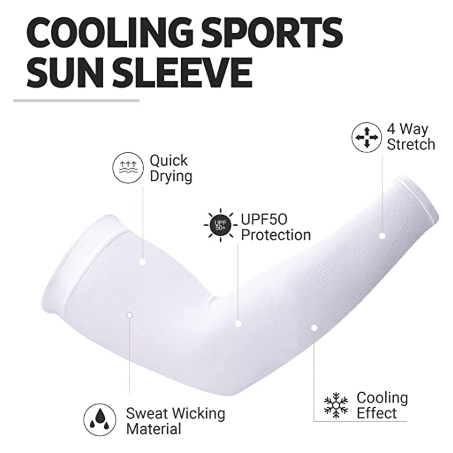 Free Size UV Sun Protection Arm Sleeves for Men & Women – Breathable Anti-Slip Cooling Compression Sleeves for Outdoor Sports, Driving, Cycling, Running, Golf, Summer Protection