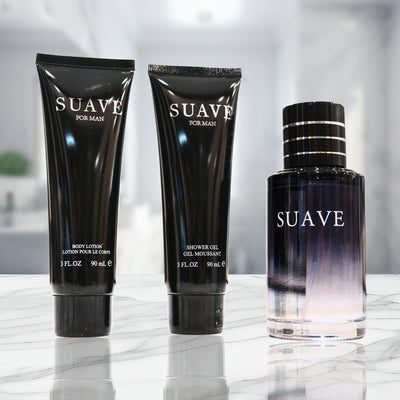 Suave Shower Gel (3FL.OZ), Body Lotion(3FL.OZ), and Perfume Set – Fragrance Gift Set for Women