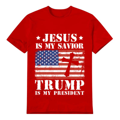 Unisex Graphic Tee Trump-Jesus Print Casual T-Shirt