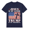 Unisex Graphic Tee Trump-Jesus Print Casual T-Shirt