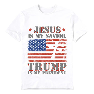 Unisex Graphic Tee Trump-Jesus Print Casual T-Shirt