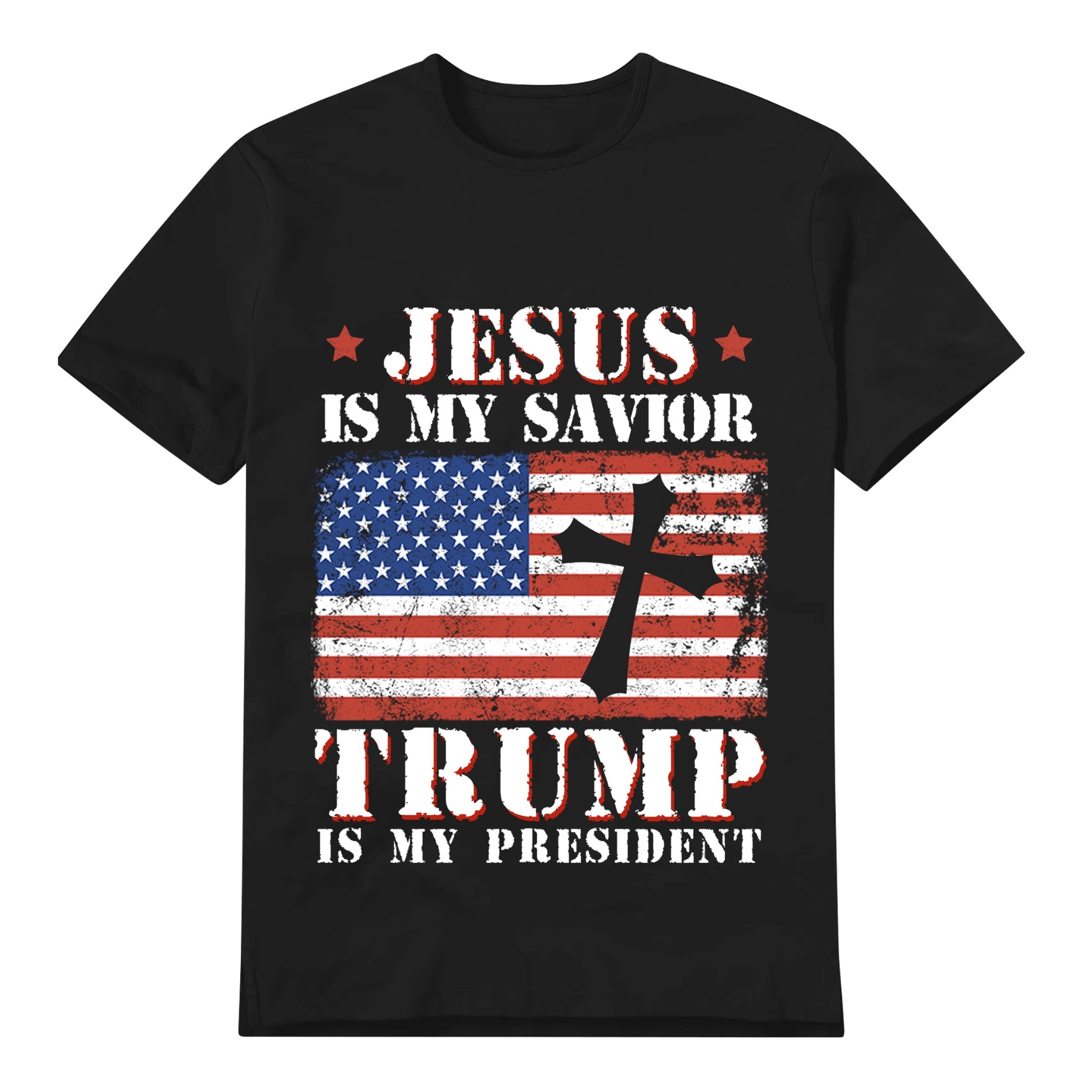 Unisex Graphic Tee Trump-Jesus Print Casual T-Shirt