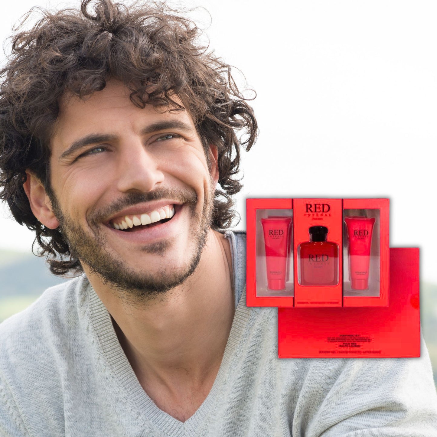 Red Intense 3-Piece Set For Men - Perfume, After Shave, Shower Gel