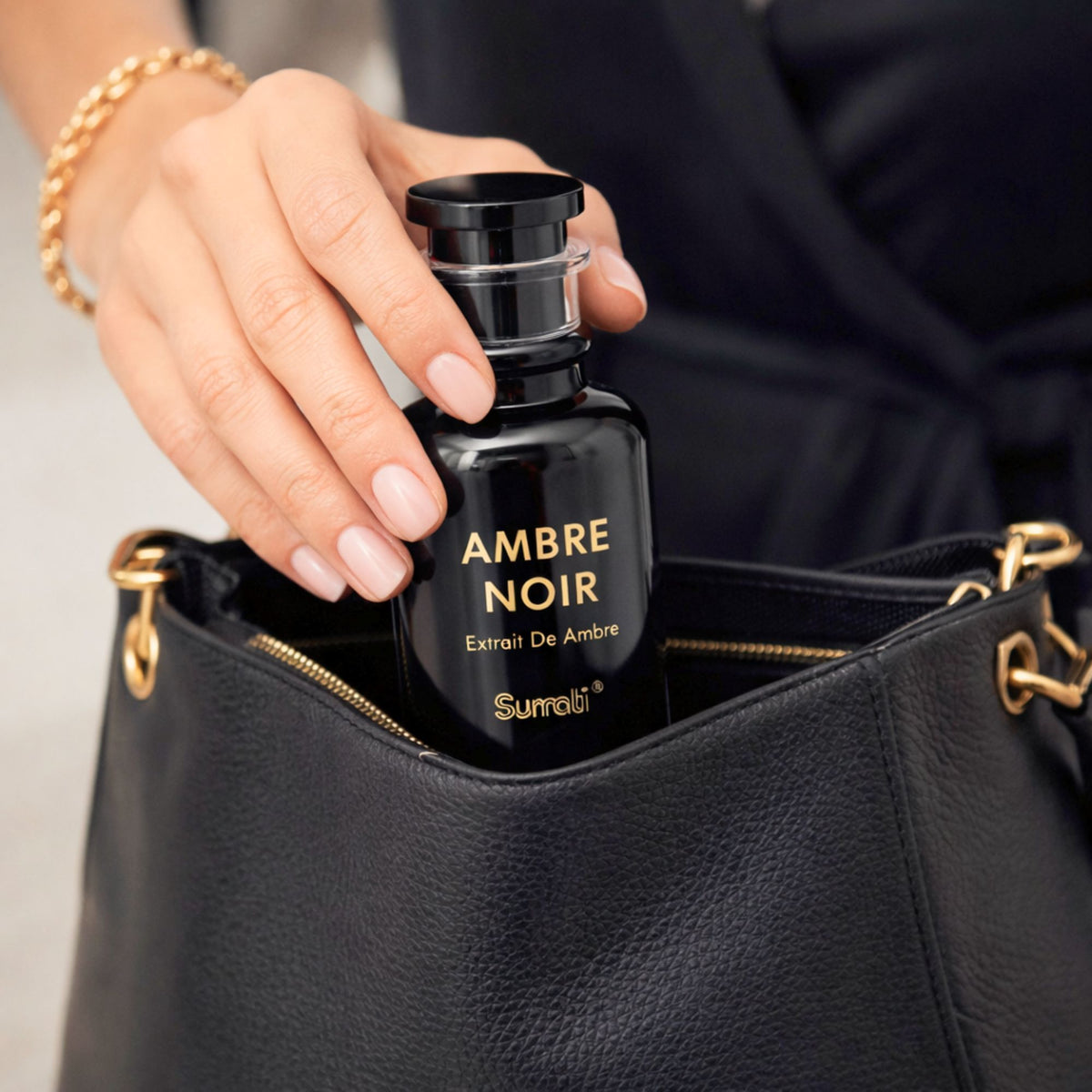 Surrati Ambre Noir 3.4 FL.OZ Perfume for Men and Women - Elegant Glass Bottle Long-Lasting Unisex Arabian Luxury Perfume