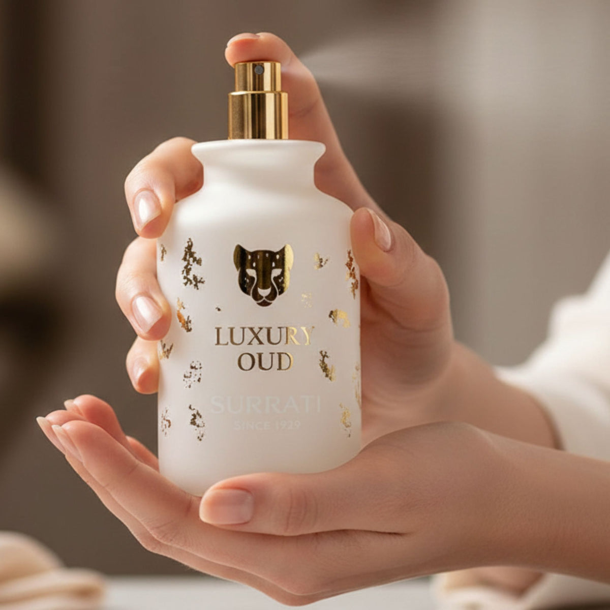 Surrati Luxury Oud 3.4 FL.OZ Perfume for Men and Women - Glass Spray Bottle Rich Oud Long-Lasting Unisex Arabian Perfume