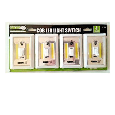 4-Pack COB LED Light Switch – Battery Operated, Wireless Stick-On Wall Lights, Tap Light for Closets, Cabinets, Garage, and Emergency Use