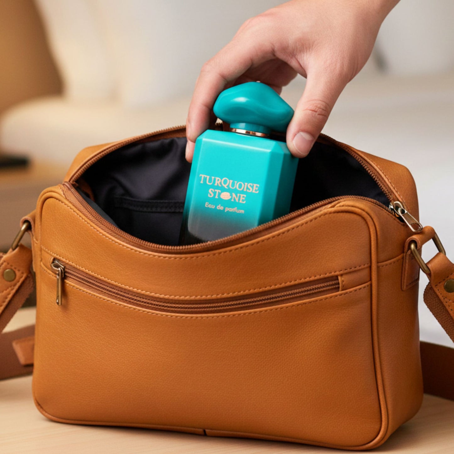 Surrati Turquoise Stone 3.4 FL.OZ Perfume for Men and Women - Decorative Glass Bottle Perfume Premium Long-Lasting Unisex Arabian Luxury Fragrance