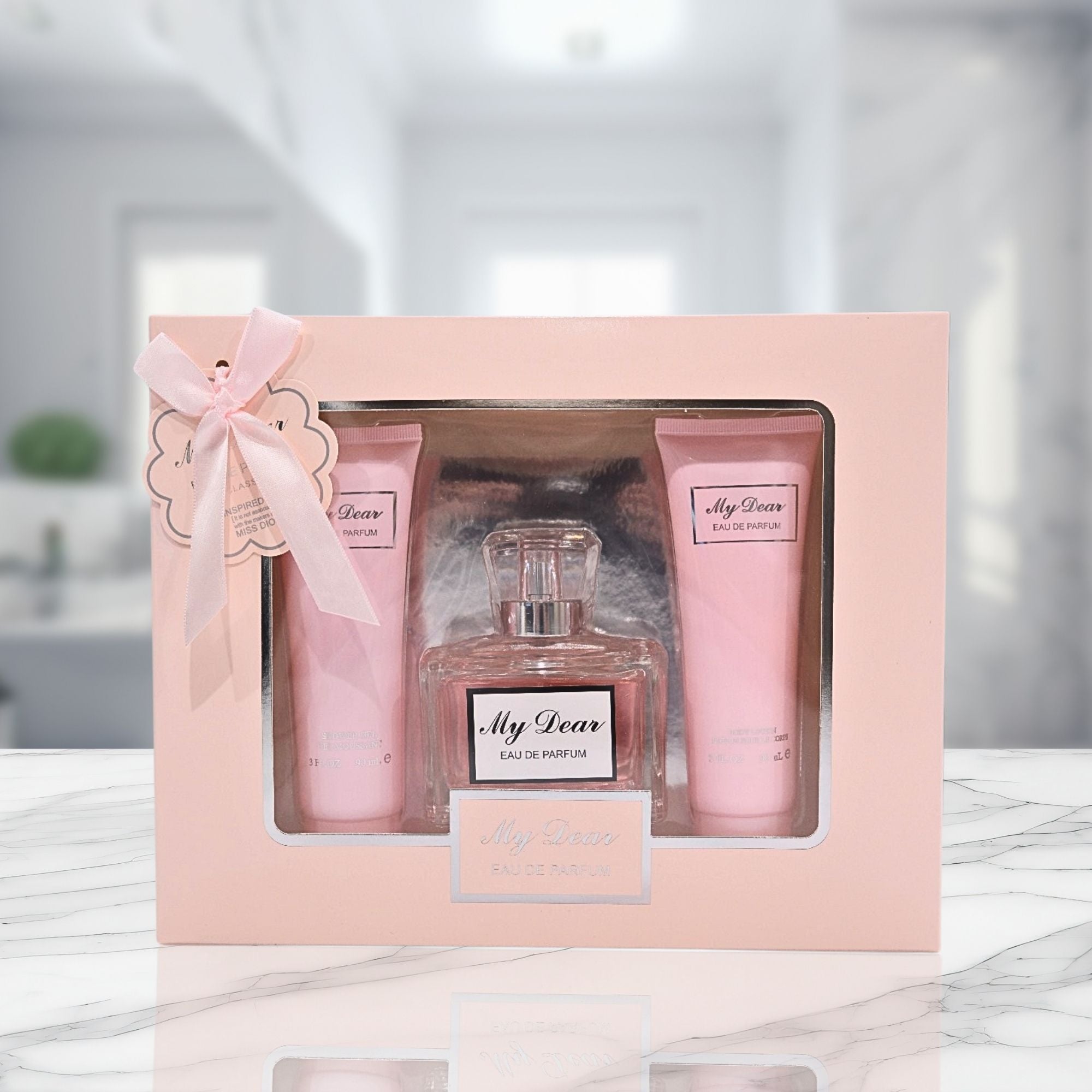 My Dear Shower Gel (3 FL.OZ), Body Lotion (3 FL.OZ), and Perfume Set – Fragrance Gift Set for Women