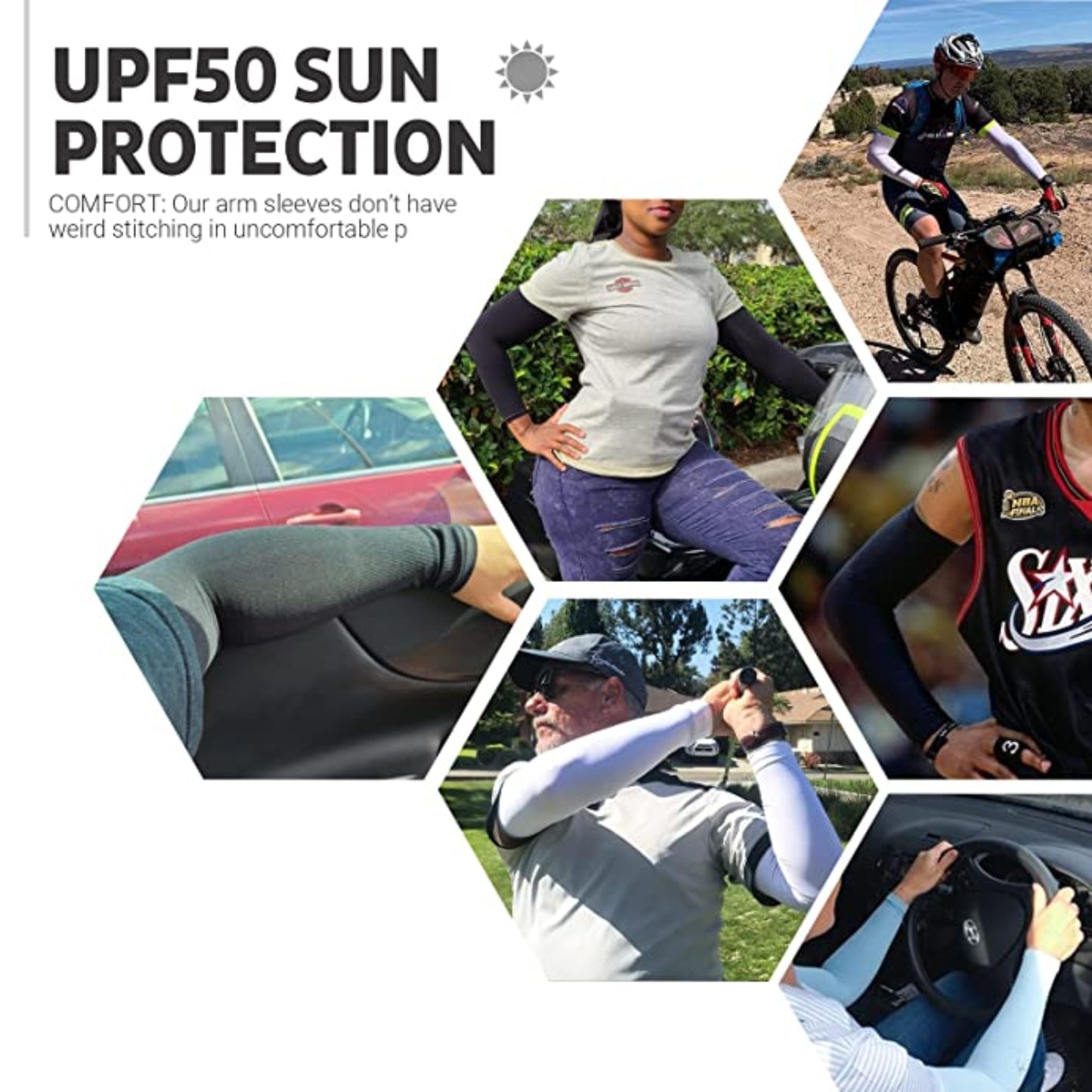 Cycling Arm Sleeve for Men & Women, Anti-Slip & Breathable, Sun Protection Sleeves for Running, Bicycles or Bikes
