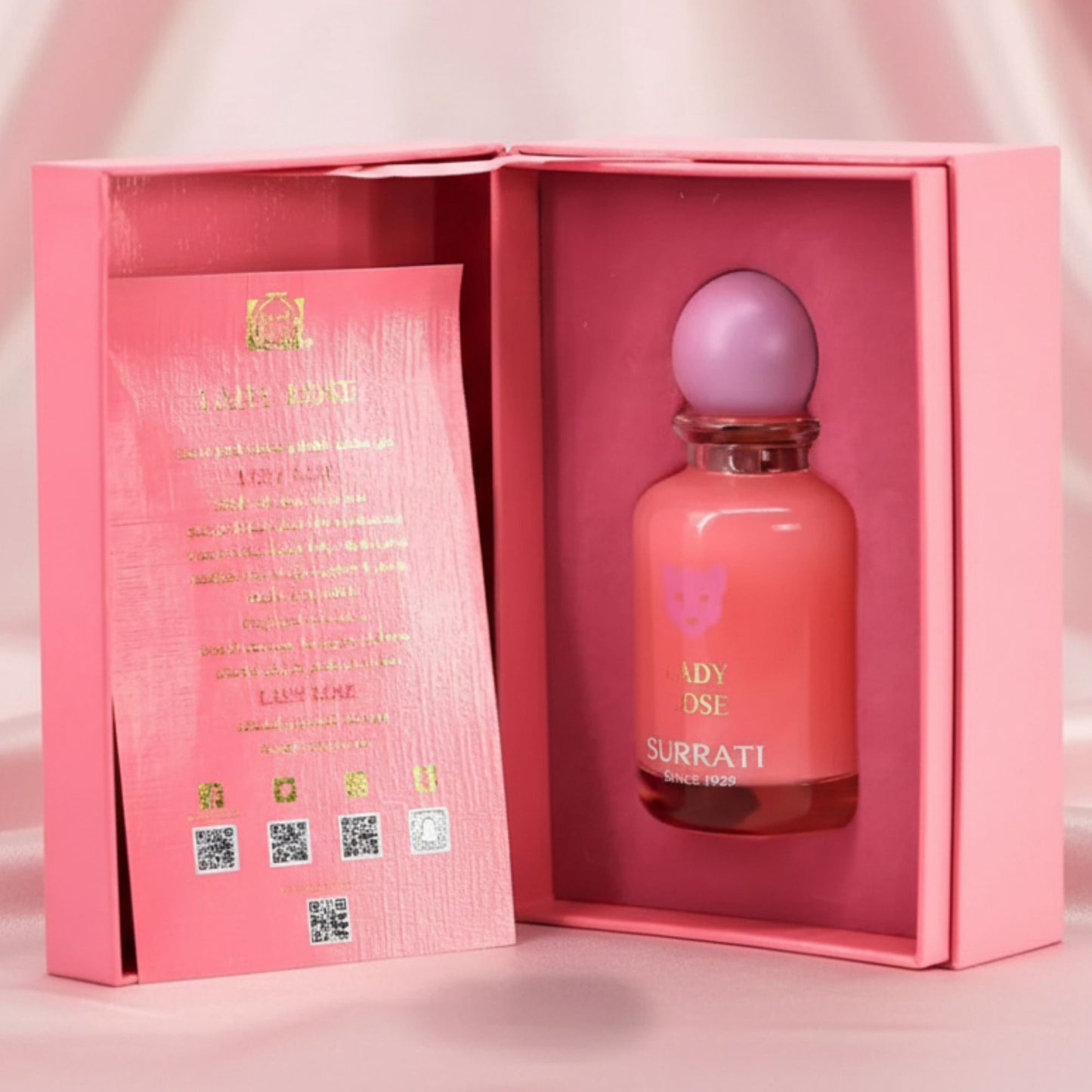 Surrati Lady Rose 3.4 FL.OZ Perfume for Men and Women - Premium Glass Perfume Bottle Long-Lasting Unisex Floral Arabian Fragrance