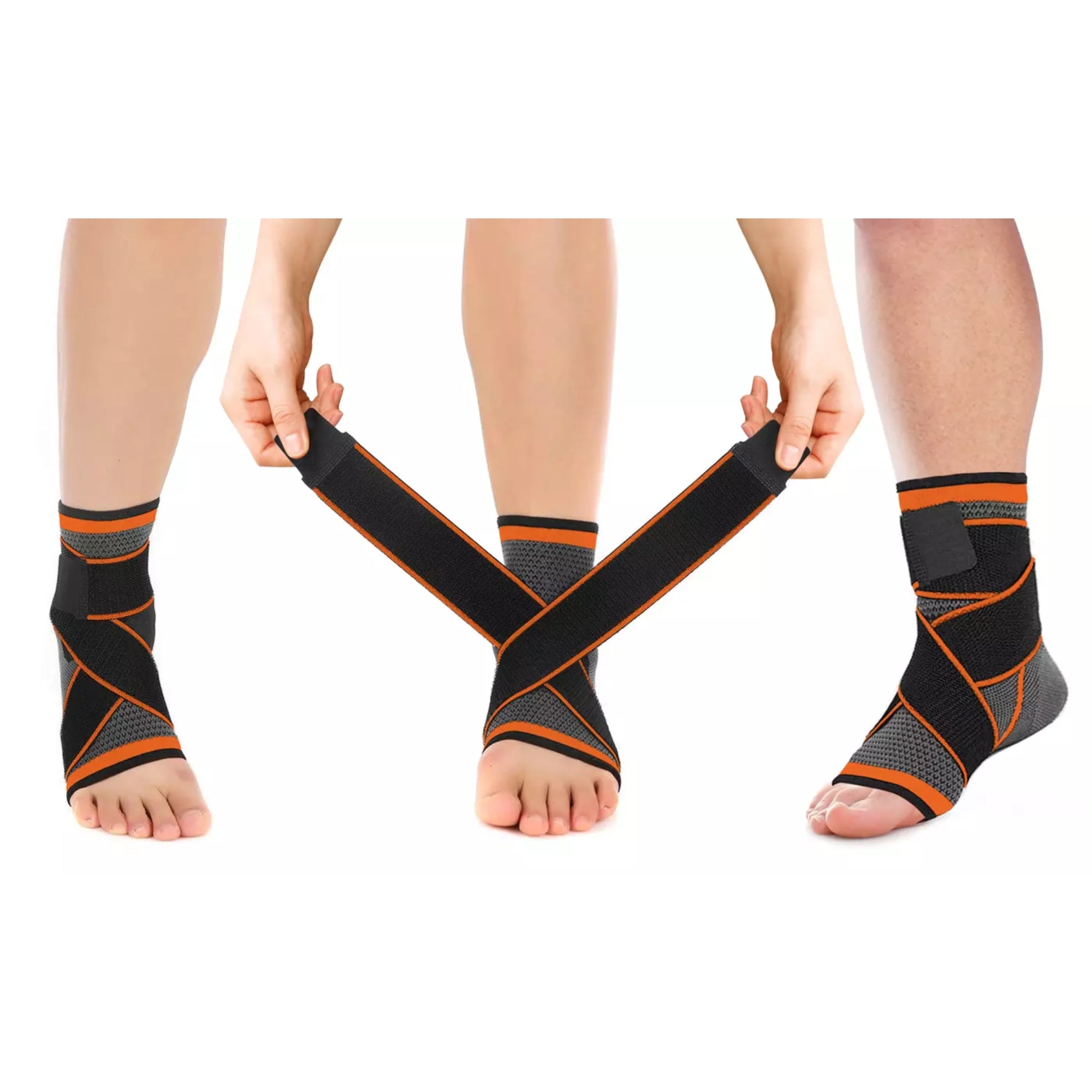DCF Adjustable Ankle Compression Sleeve for Men and Women (2-Pair)