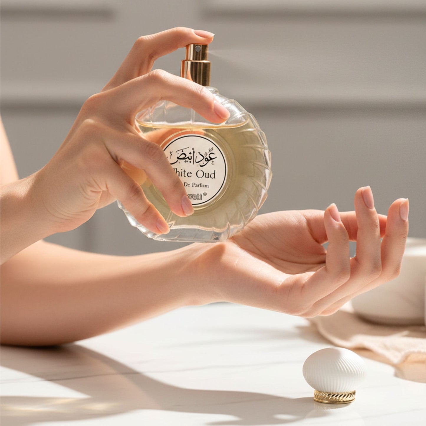 Surrati White Oud 3.4 FL.OZ Perfume for Men and Women - Glass Spray Bottle Perfume Smooth Oud Long-Lasting Unisex Arabian Perfume