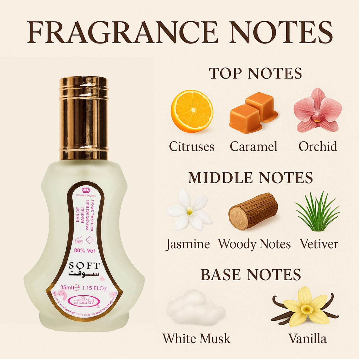 Al-Rehab Soft Perfume 35ml – Smooth Lightweight Wear | Long-Lasting Daily Use | Premium Portable Bottle
