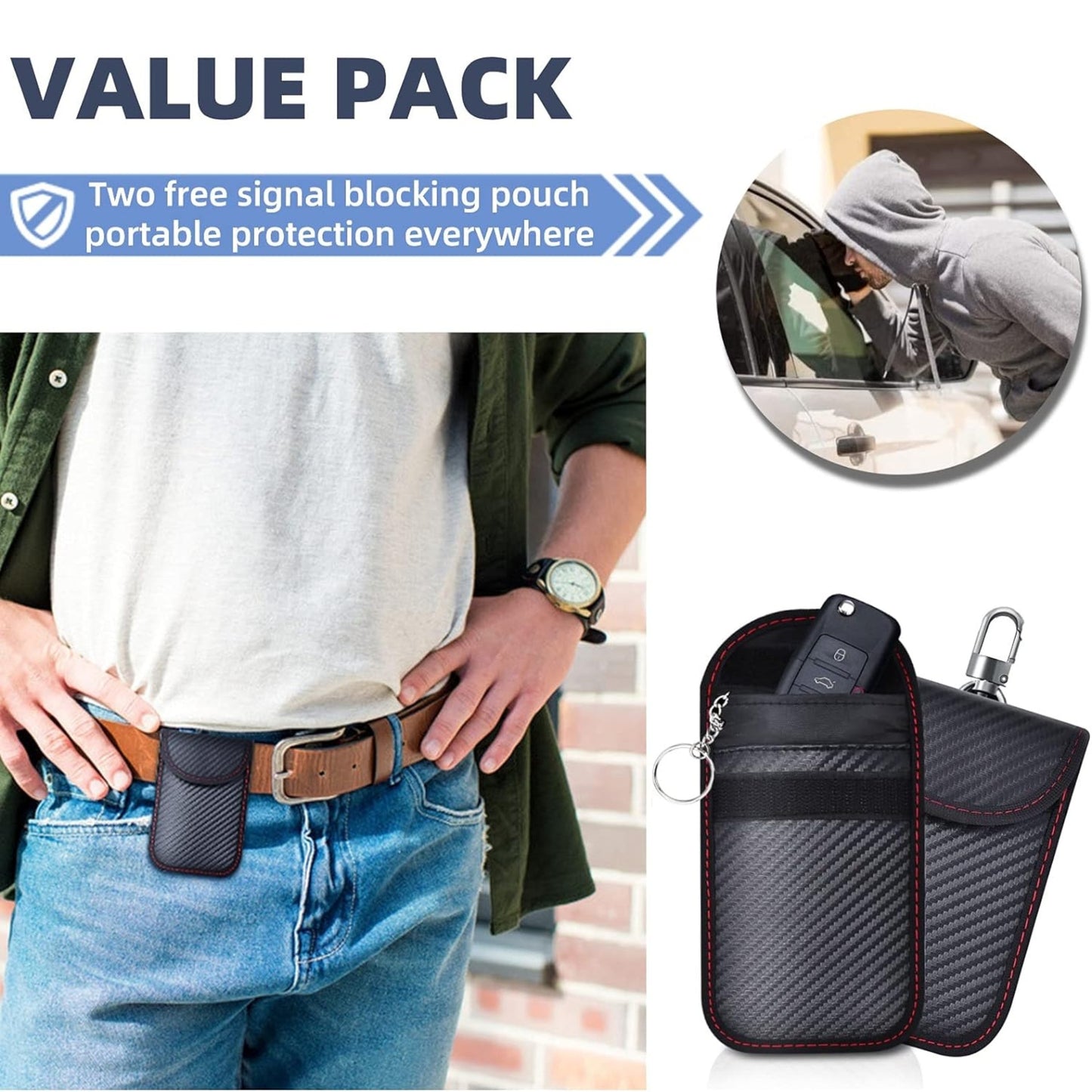 Car RFID Signal Blocking, Anti-Hacking Case Blocker, Anti-Theft Pouch