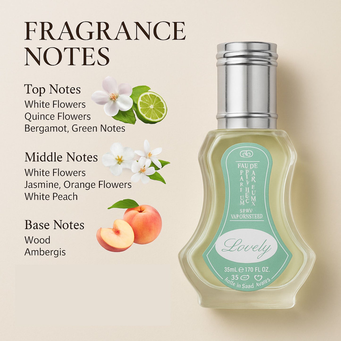 Al-Rehab Lovely Perfume 35ml - Long-Lasting Perfume with Soft, Elegant Floral Scent