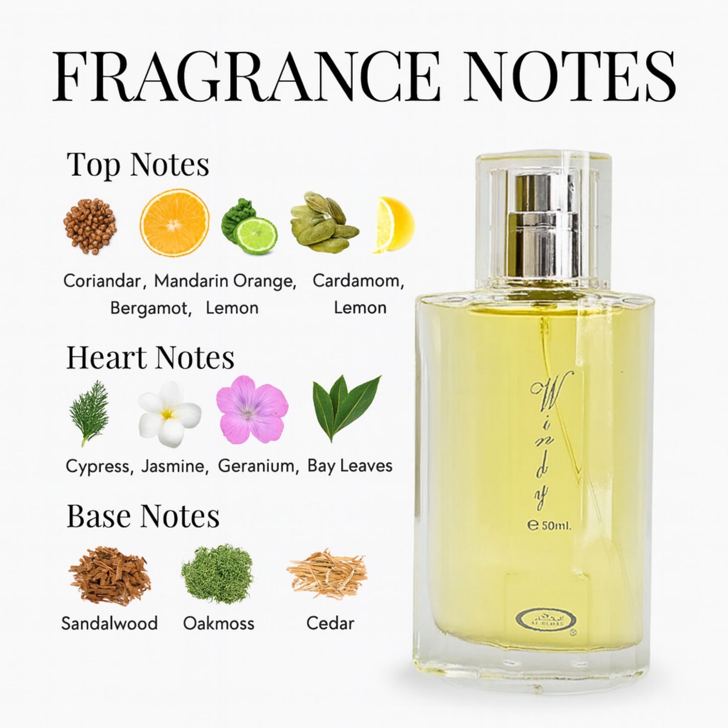 Al-Rehab Windy Perfume for Men 50ml - Lightweight Long-Lasting Aromatic Spray, Fresh Daily-Wear Fragrance
