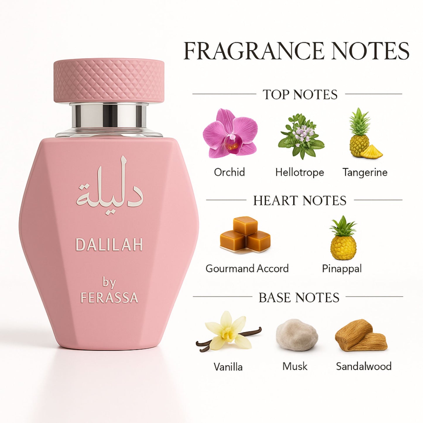 Ferassa Dalilah 100 ml Perfume for Women - Elegant Long-Lasting Fragrance Spray for Daily Wear & Special Occasions Parfume