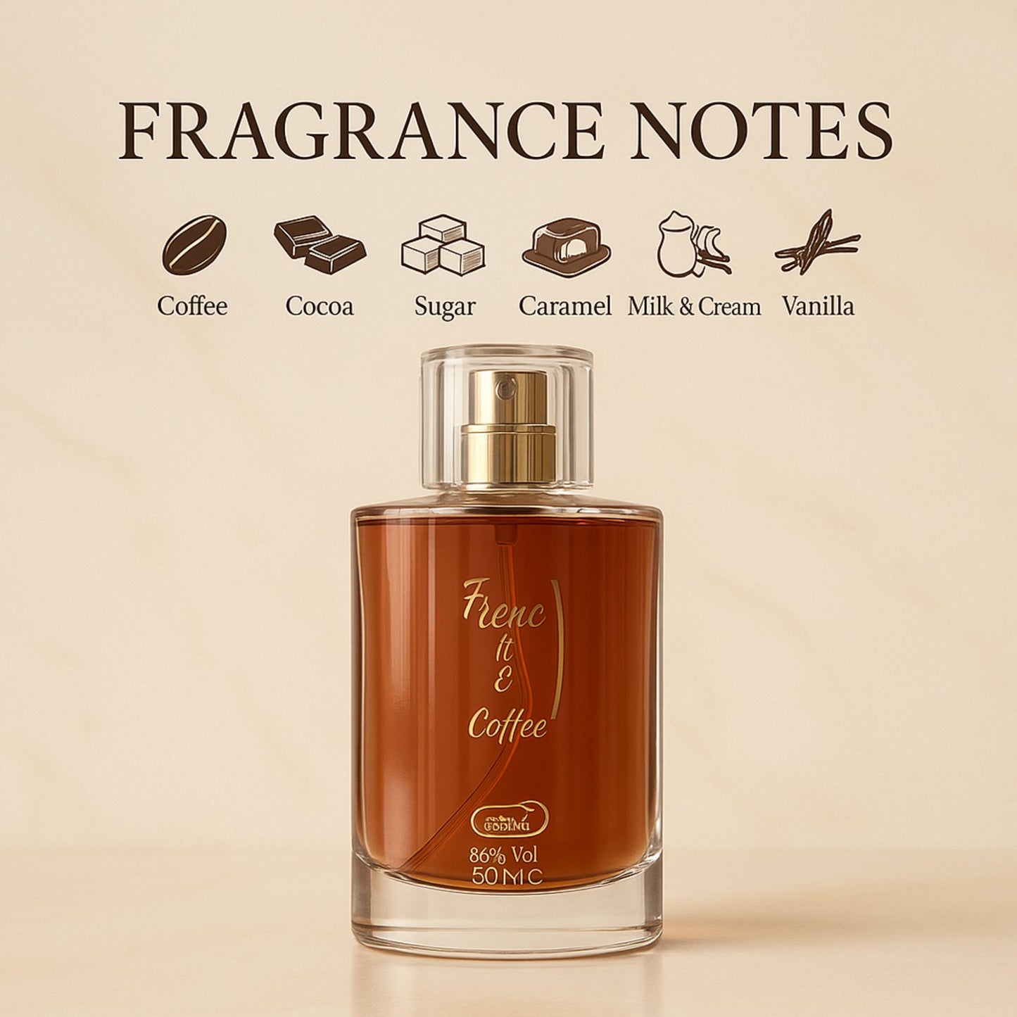 Al Rehab French Coffee Perfume 1.65 FL.OZ – Rich Aromatic Blend with Coffee, Cocoa & Vanilla Notes for Long-Lasting Unisex Fragrance