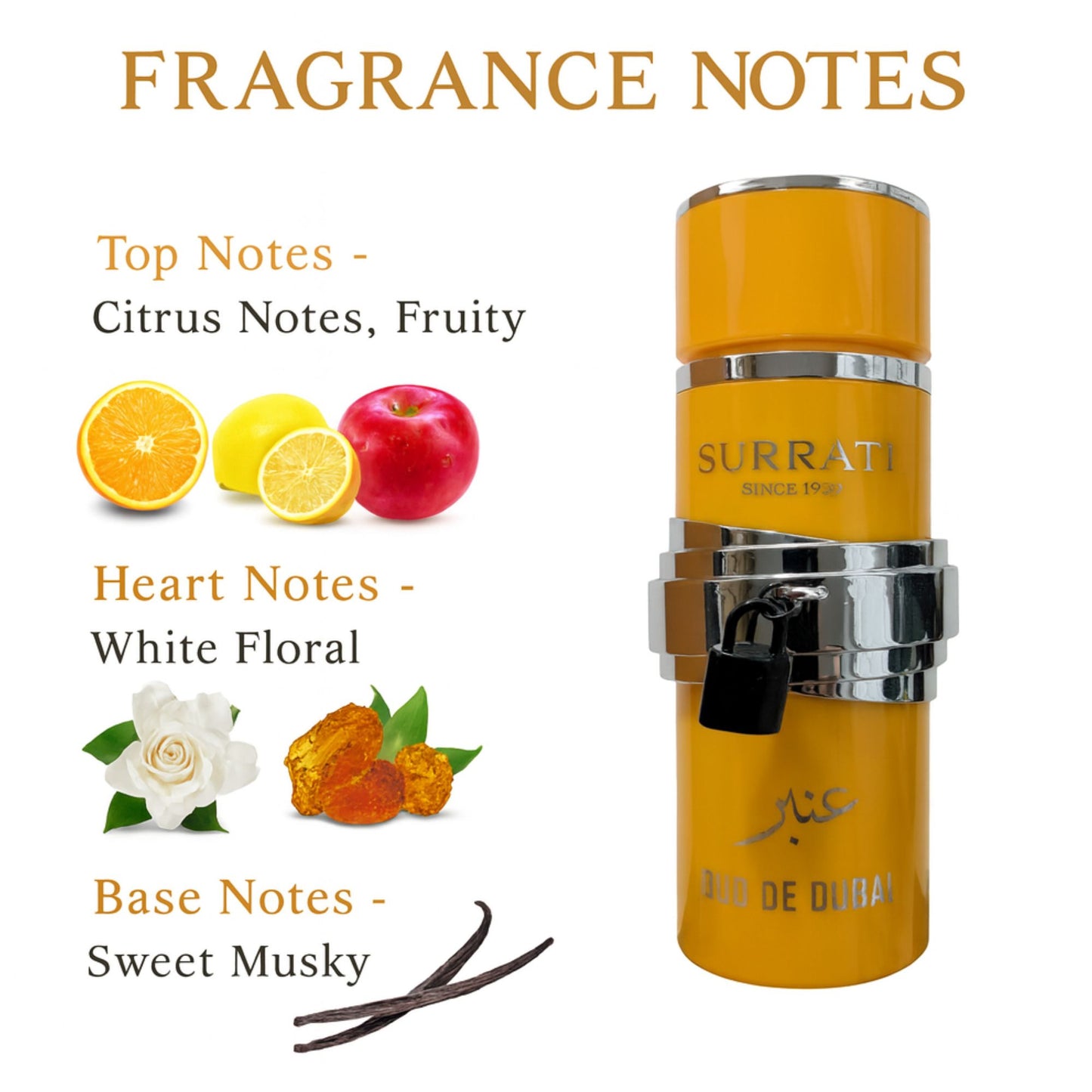 Surrati Oud De Dubai 3.4 FL.OZ Perfume for Men and Women - Long-Lasting Unisex Arabian Perfume Luxury Oud Fragrance
