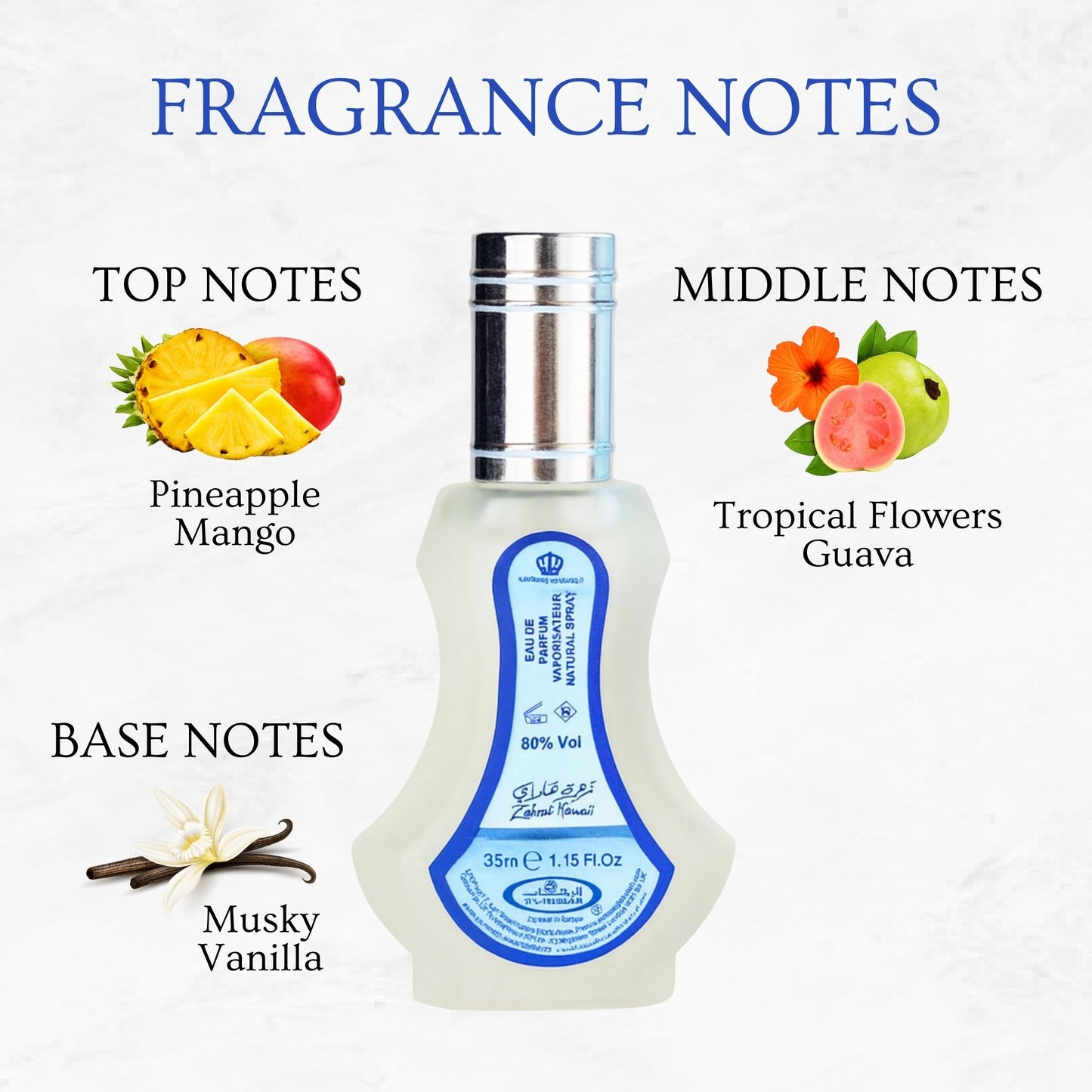 Al-Rehab Zahrat Hawaii Perfume 35ml for Women - Long-Lasting Fragrance Spray for Daily Wear