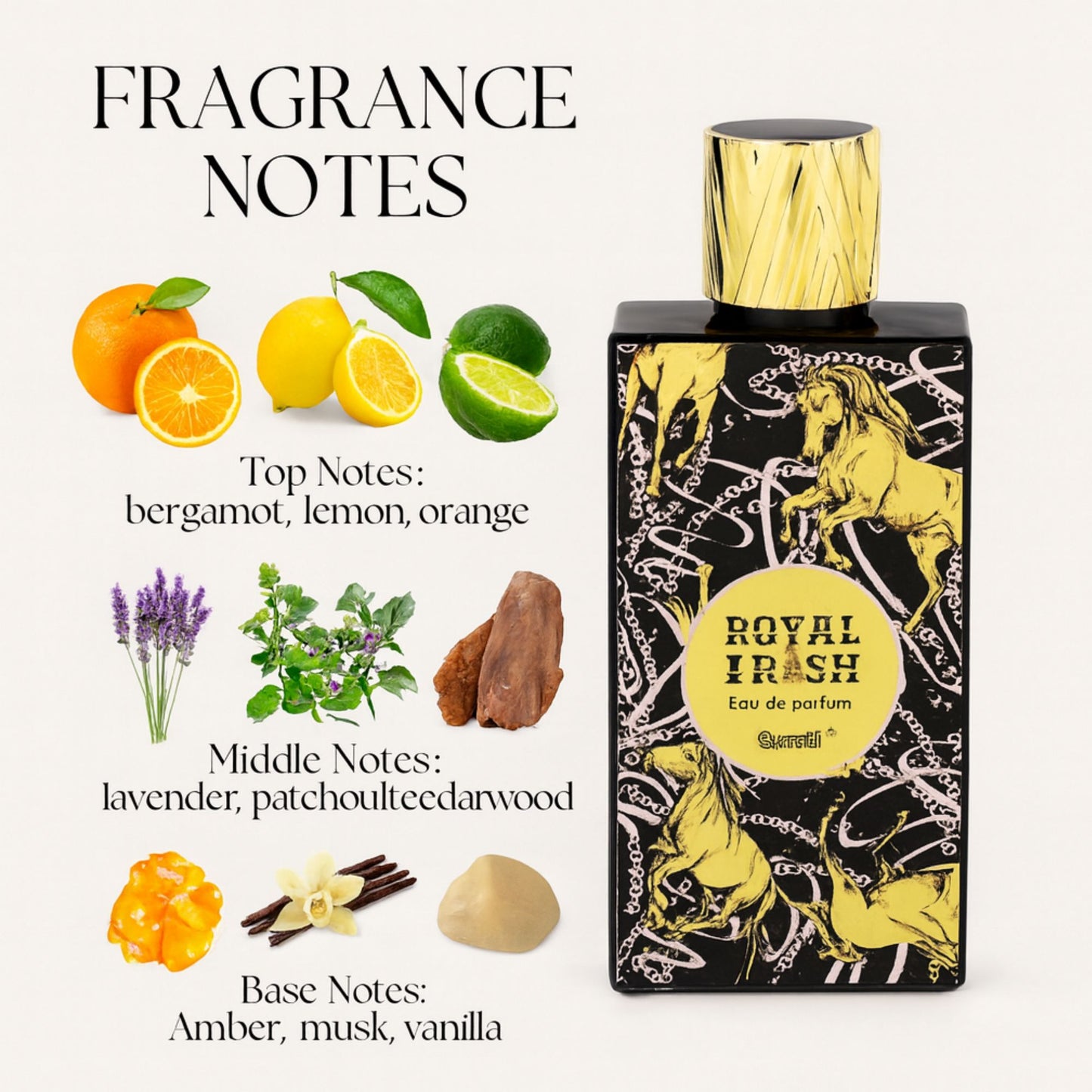 Surrati Royal Irish 3.4 FL.OZ Perfume for Men and Women - Long-Lasting Unisex Luxury Fragrance