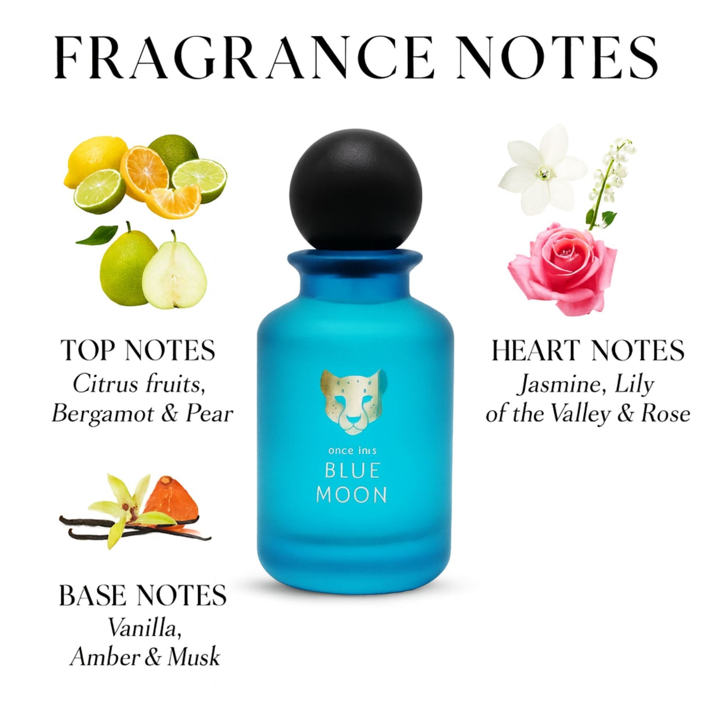 Surrati Once In A Blue Moon 3.4 FL.OZ Perfume for Men and Women - Glass Bottle Long-Lasting Unisex Perfume Arabian Luxury Fragrance