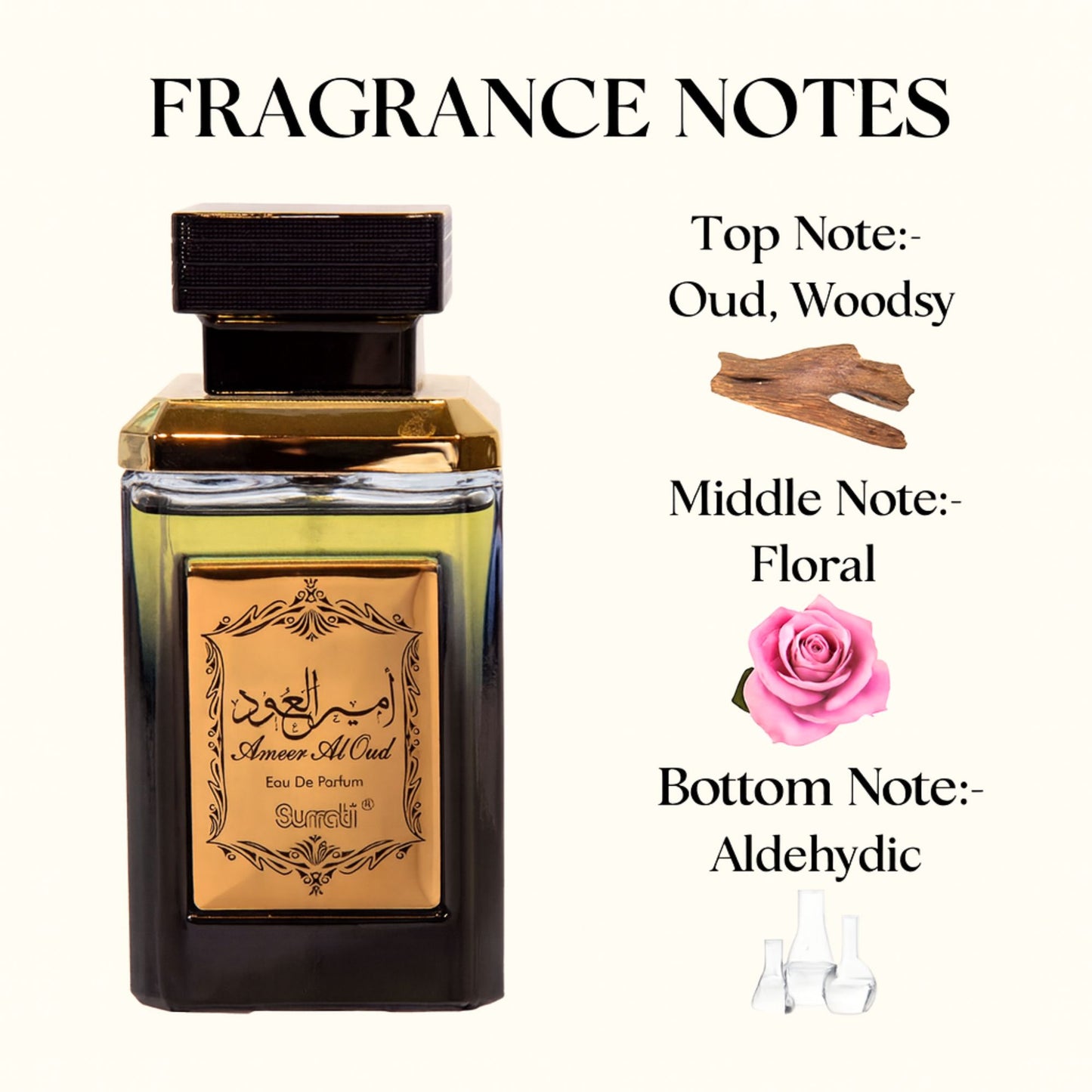 Surrati Ameer Al Oud 3.4 FL.OZ Perfume for Men and Women - Rich Elegant Finish All-Day Unisex Luxury Scent