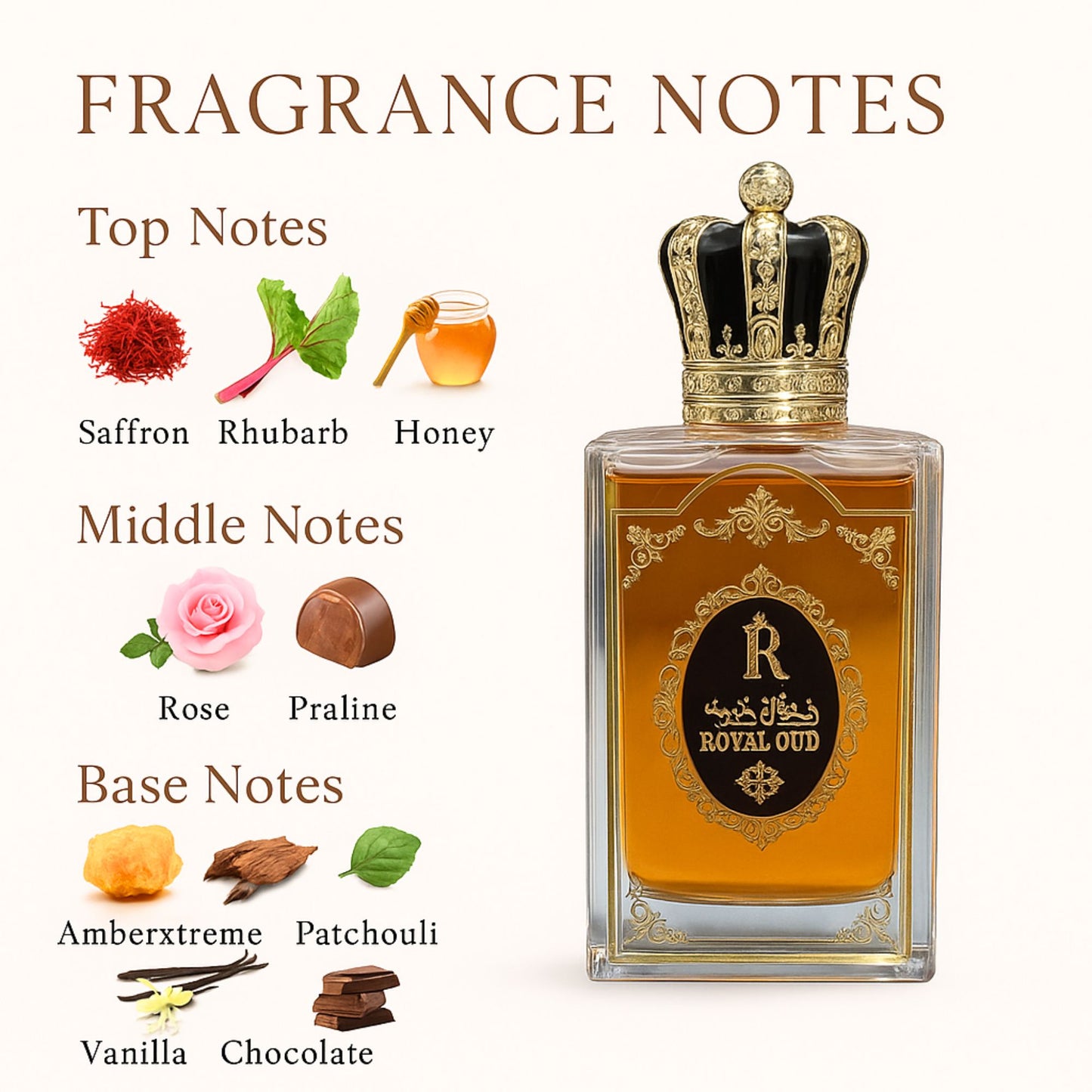 Surrati Royal Oud 3.4 FL.OZ Perfume for Men and Women - Unisex Luxury Oud Perfume, Long-Lasting Woody Oriental Scent