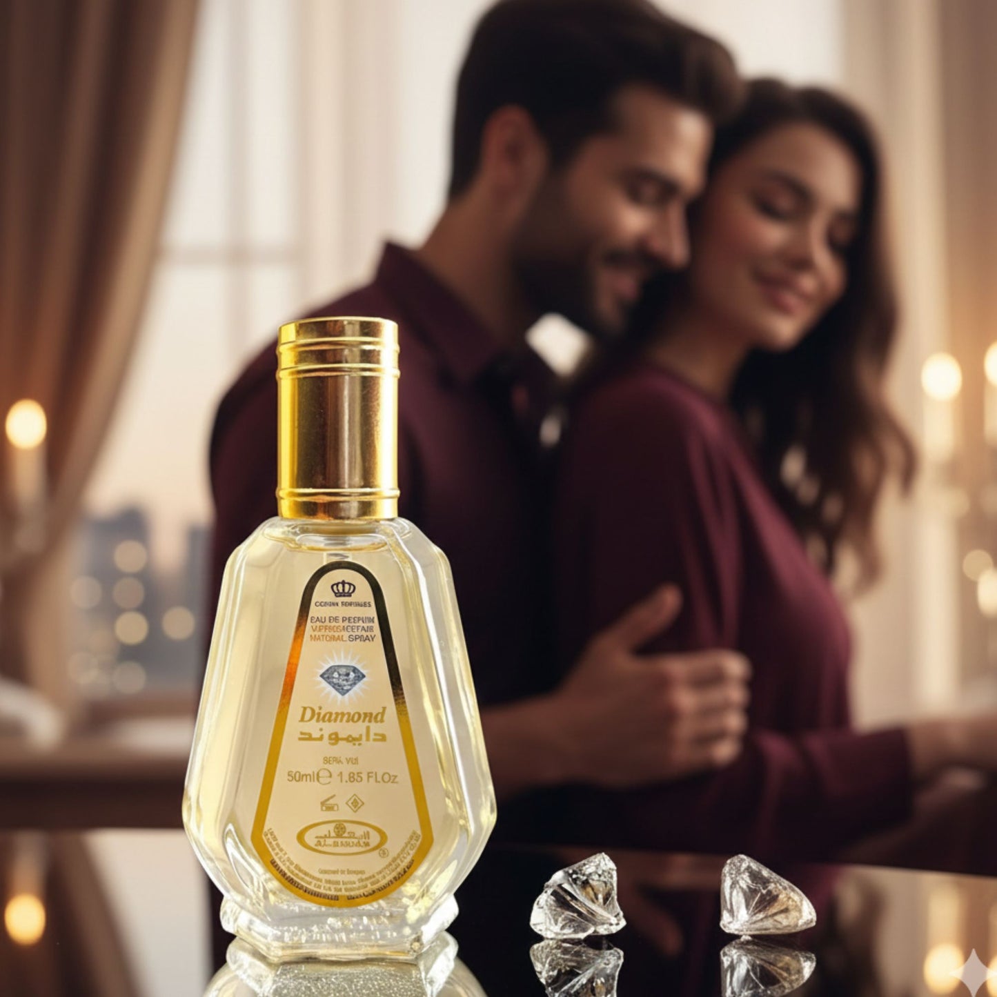 Al-Rehab Diamond Perfume for Men and Women 50ml - Long-Lasting Unisex Fragrance, Fresh, Smooth, All-Day Wear Scent