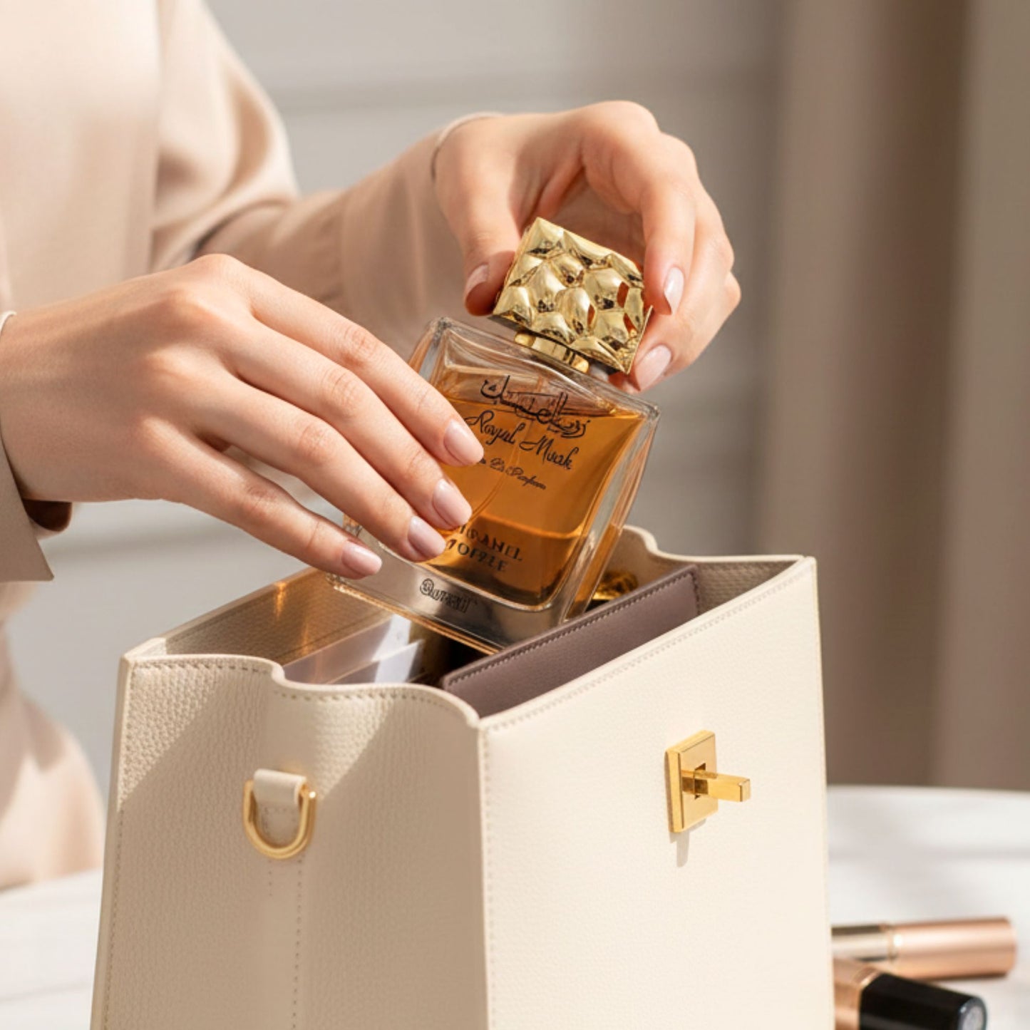 Surrati Royal Musk Caramel Toffee 3.4 FL.OZ Perfume for Men and Women - Rich Musk Blend, Creamy Sweet Aroma, Long-Lasting Unisex Scent