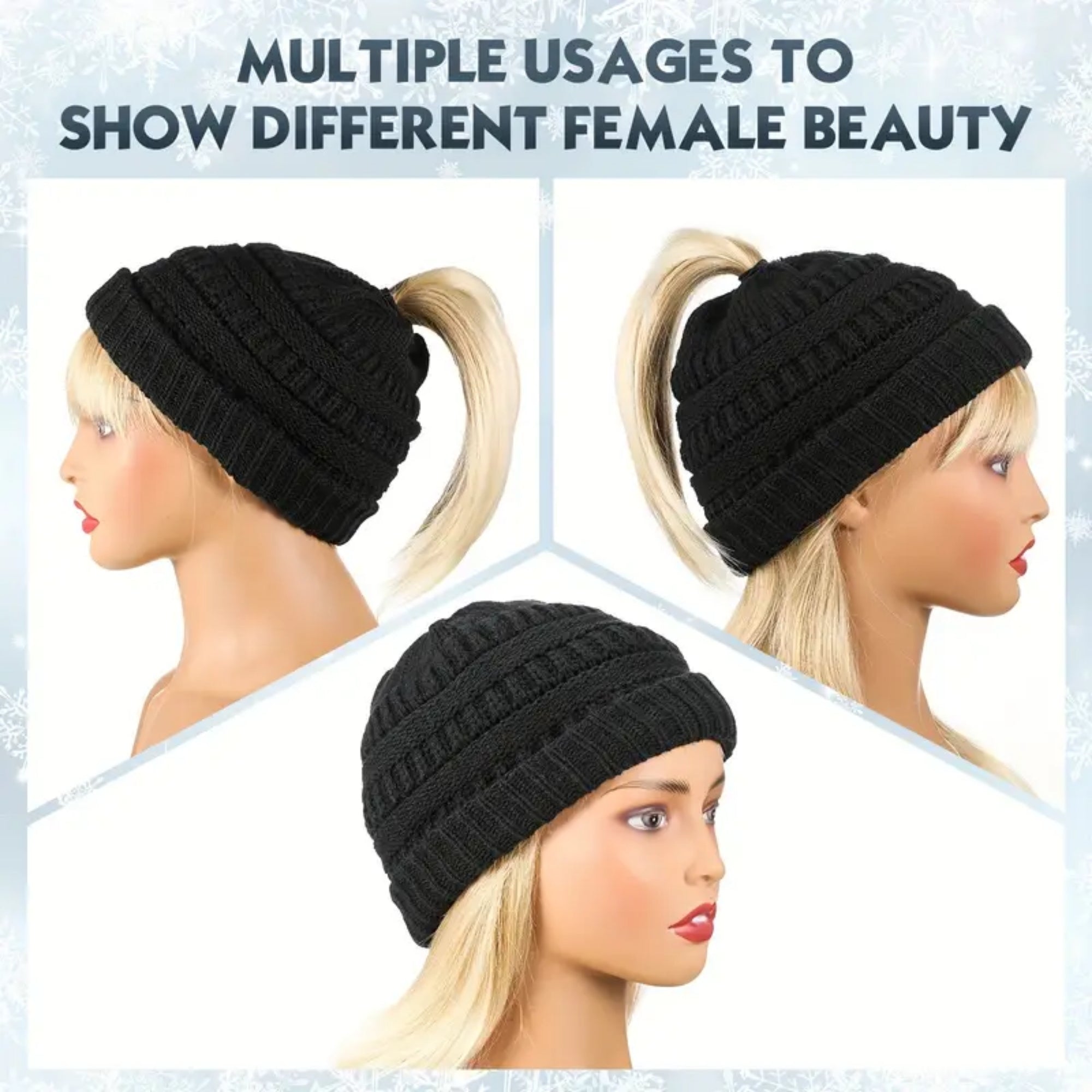 4-Pack Girl's Junior Hat w/ Ponytail