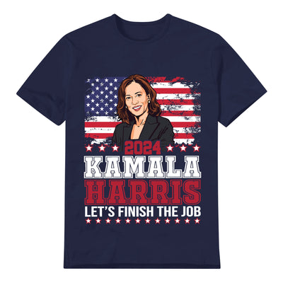 Unisex Graphic Tee Kamala-Finish the Job Print Casual T-Shirt