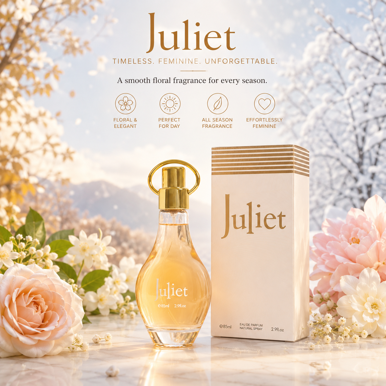 Juliet Perfume for Women 2.9 Fl. Oz. Eau De Parfum Natural Spray Luxury Floral Perfume Soft and Charming Scent for All Seasons & Special Events